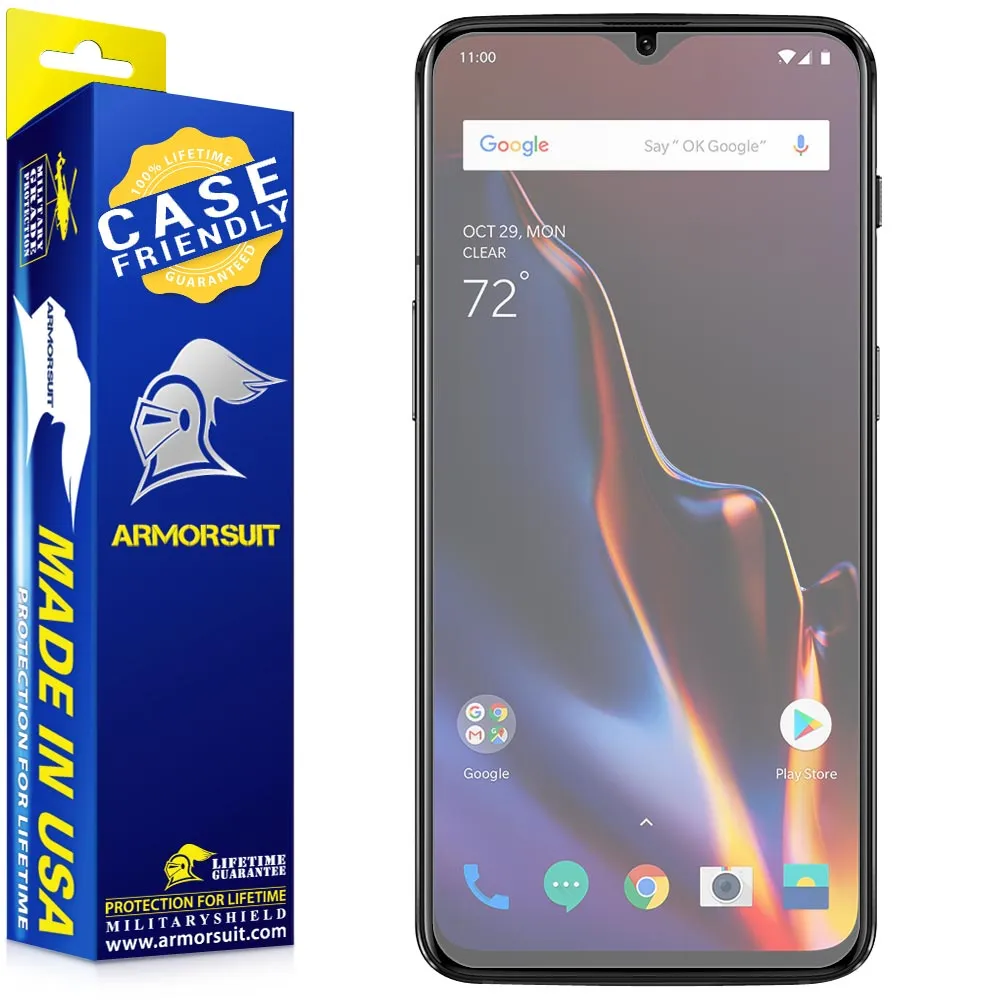 [2 Pack] OnePlus 6T Matte Case Friendly Screen Protector