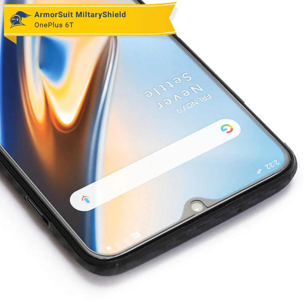 [2 Pack] OnePlus 6T Matte Case Friendly Screen Protector