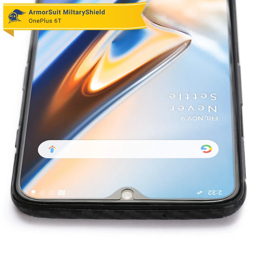 [2 Pack] OnePlus 6T Matte Case Friendly Screen Protector