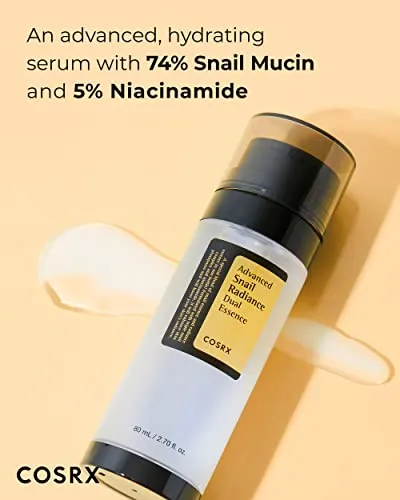 COSRX Anti-aging Serums- Snail Dual Essence 74.3%   Vitamin C 13% Serum, Niacinamide 5%, Intensive Hydrating for Fine lines, Hyperpigmentation, After Blemish Care