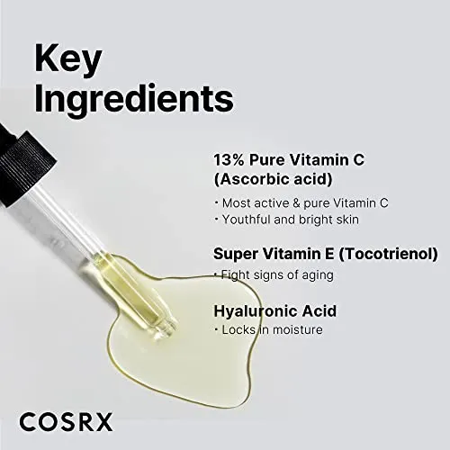COSRX Anti-aging Serums- Snail Dual Essence 74.3%   Vitamin C 13% Serum, Niacinamide 5%, Intensive Hydrating for Fine lines, Hyperpigmentation, After Blemish Care
