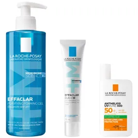 La Roche-Posay Breakout-Fighting Set- Medium Strength: Effaclar Cleanser, Corrective Care and SPF50 