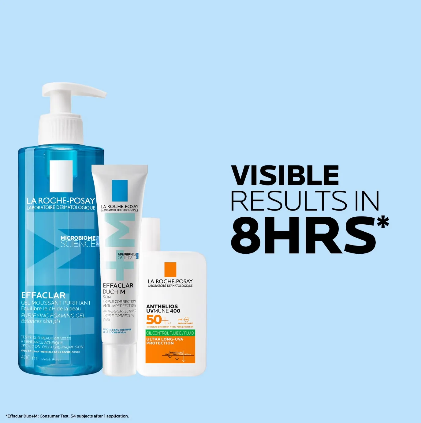 La Roche-Posay Breakout-Fighting Set- Medium Strength: Effaclar Cleanser, Corrective Care and SPF50 