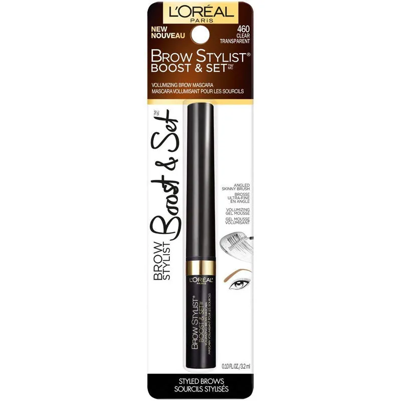 L'OREAL - Brow Stylist Boost & Set Brow Mascara, Clear - 0.1 fl. oz. (3.2 ml)