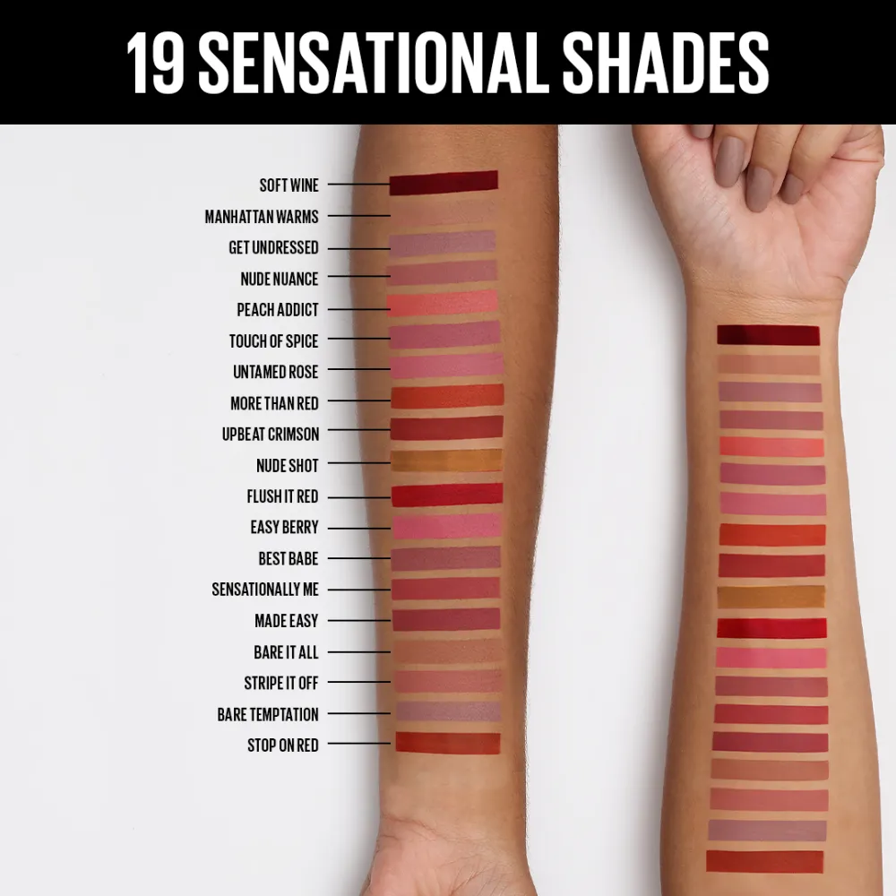 Maybelline New York Sensational Liquid Matte Lipstick, 24 Touch of Spice, 7ml - Liquid Lipstick Shades Delivering Intense Matte Color Effect