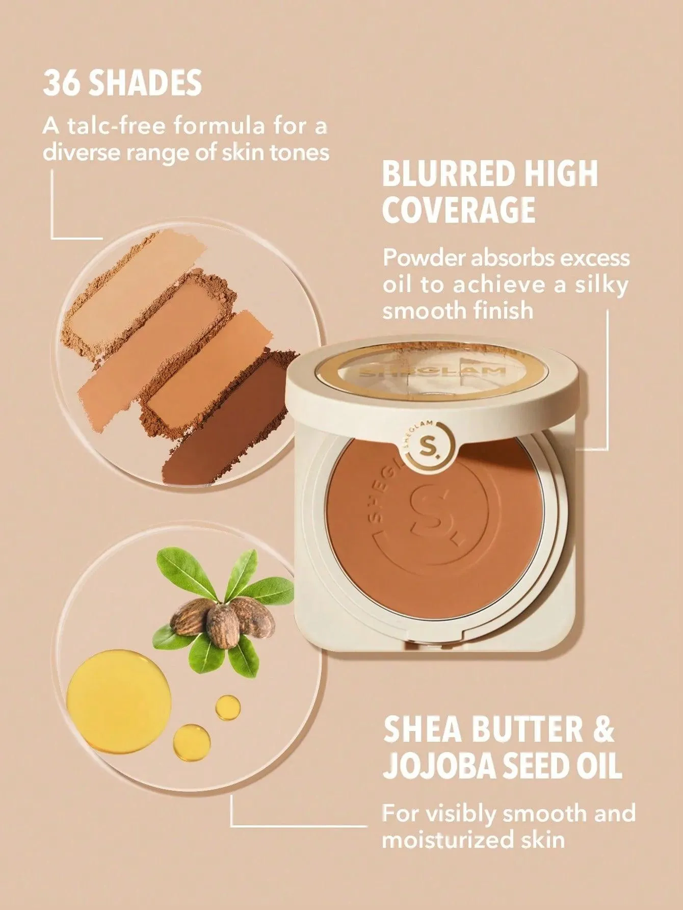Sheglam - SKIN-FOCUS HIGH COVERAGE POWDER FOUNDATION