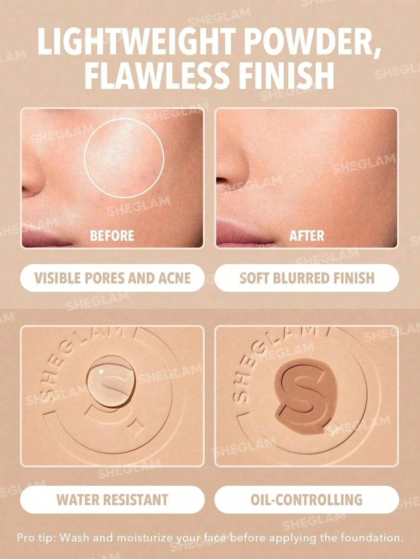 Sheglam - SKIN-FOCUS HIGH COVERAGE POWDER FOUNDATION