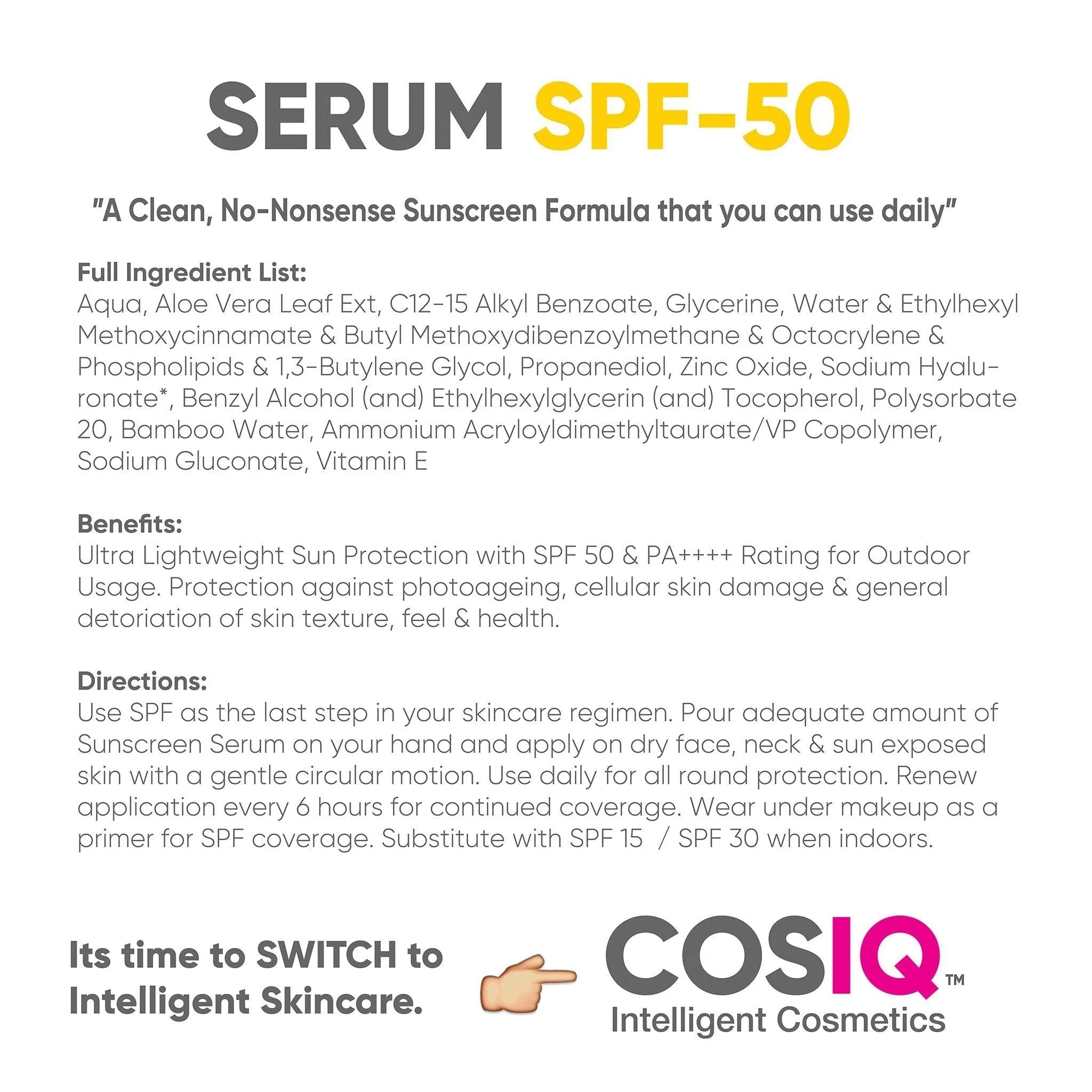 SPF 50 Sunscreen Serum, 30ml